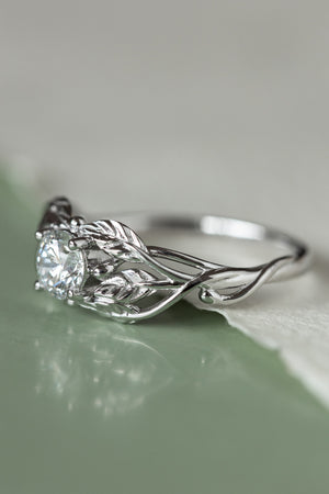 Lab grown diamond branch engagement ring, white gold ring with ethical diamond / Tilia - Eden Garden Jewelry™