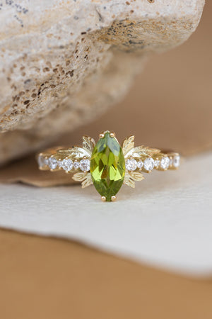 Verbena | 8x4 mm marquise cut engagement ring setting - Eden Garden Jewelry™