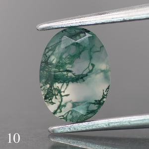 Moss agate | green color, oval-cut, 8x6mm, 1.1ct - choose yours