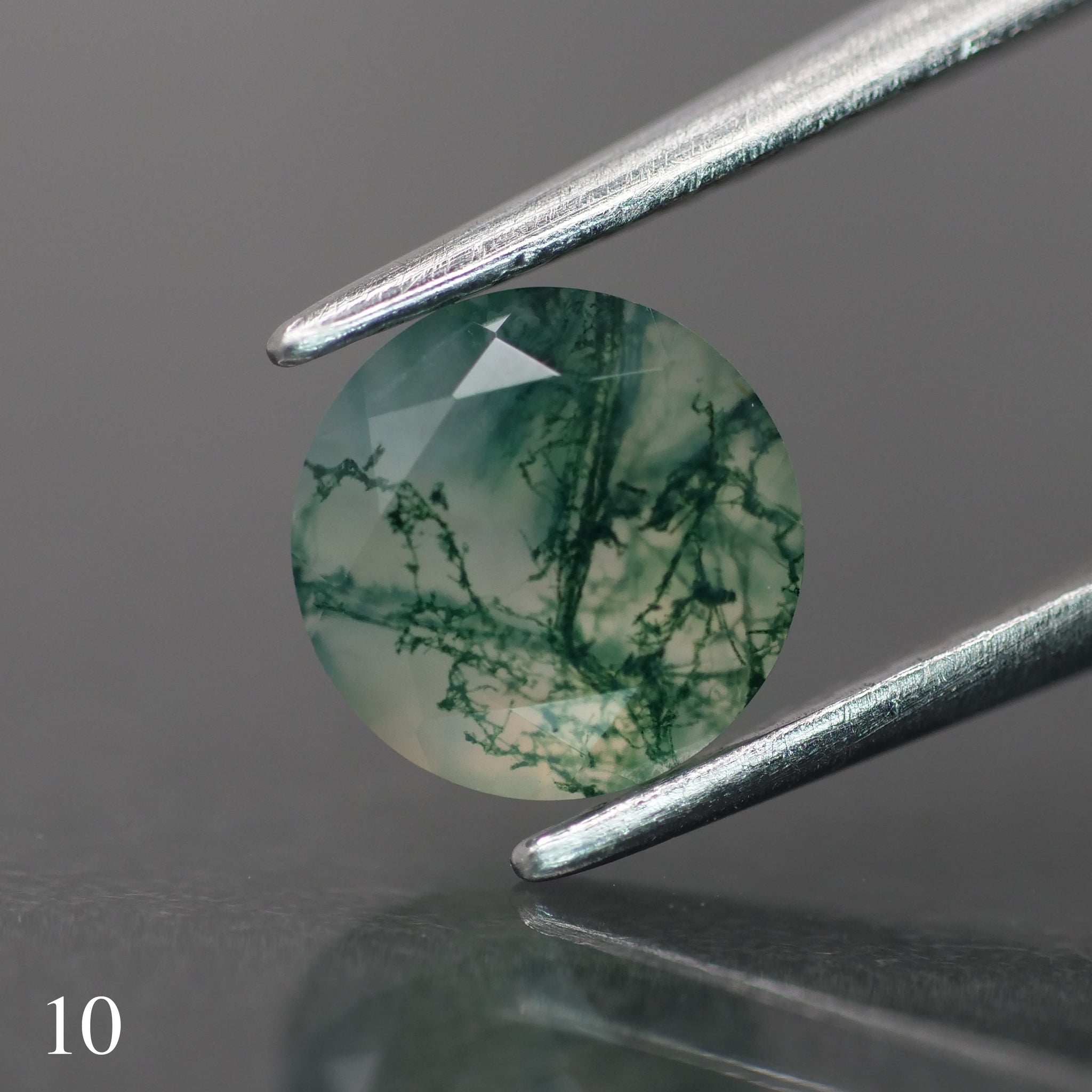 Moss agate | green color, round-cut, 6.5mm, 1ct - choose yours