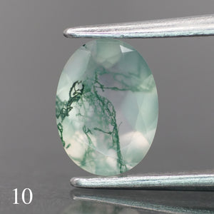 Moss agate | light green color, oval-cut, 8x6mm, 1.1ct - choose yours