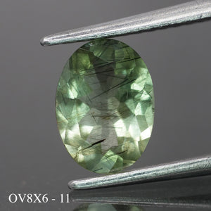 Rutile Peridot | natural, green color, oval-cut, 8x6mm, 1.2 ct - choose yours