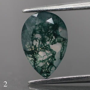 Moss agate | green color, pear-cut, 10x7mm, 1.6ct - choose yours