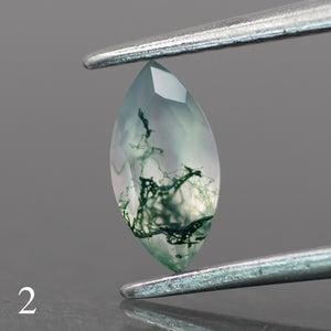 Moss agate | light green color, marquise-cut, 8x4mm, 0.6ct - choose yours