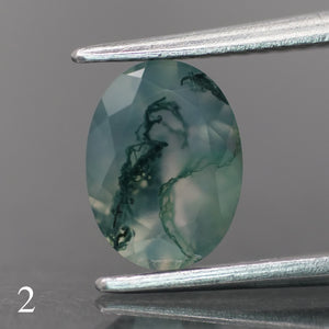 Moss agate | green color, oval-cut, 8x6mm, 1.1ct - choose yours