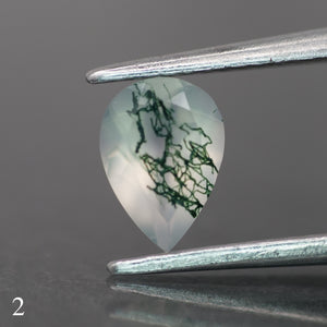 Moss agate | light green color, pear-cut, 7x5mm, 0.65ct - choose yours