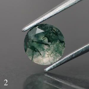 Moss agate | green color, round-cut, 6.5mm, 1ct - choose yours