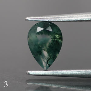 Moss agate | green color, pear-cut, 7x5mm, 0.65ct - choose yours