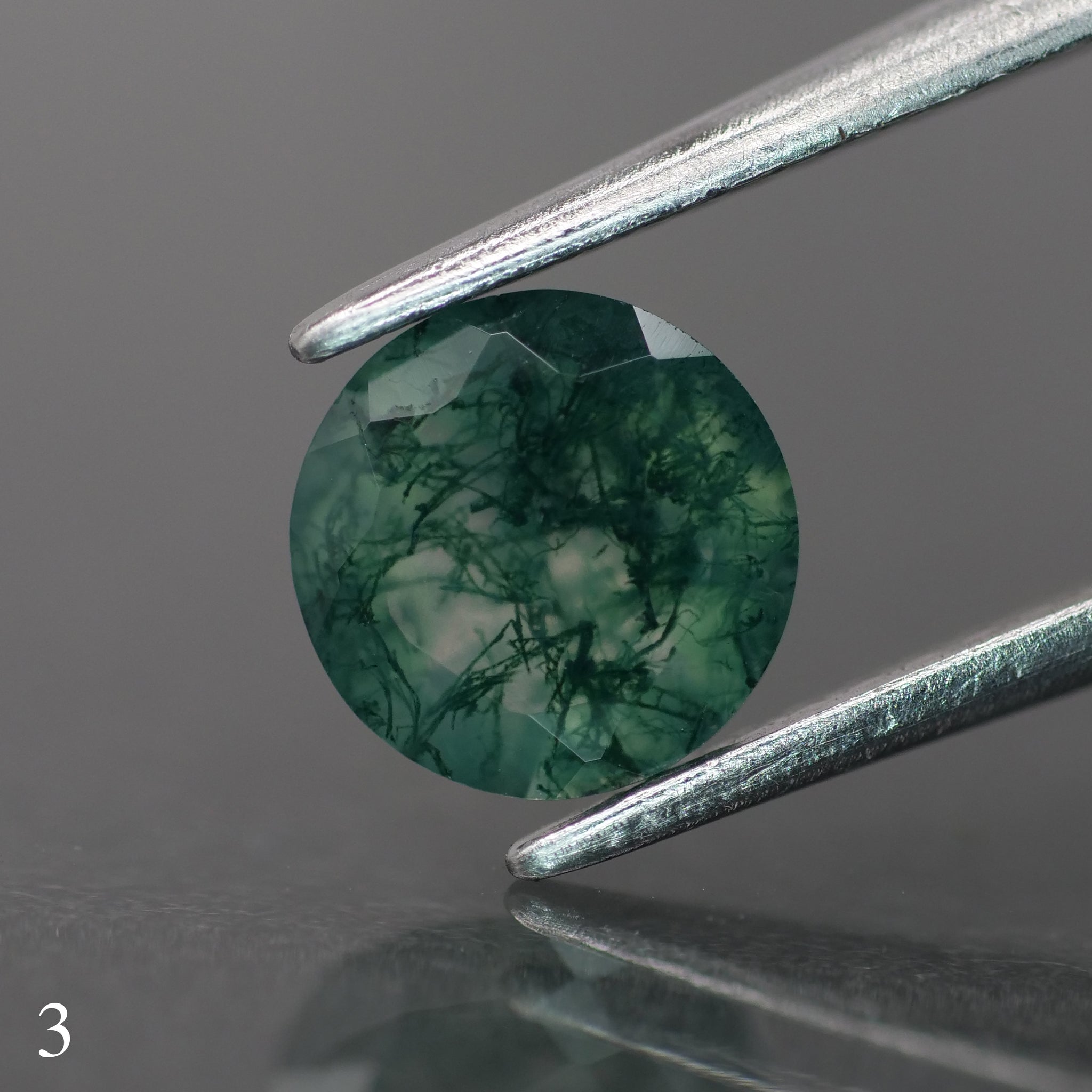 Moss agate | green color, round-cut, 6.5mm, 1ct - choose yours