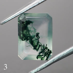 Moss agate | green color, emerald-cut, 8x6mm, 1.2ct - choose yours