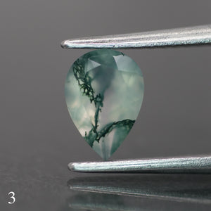 Moss agate | light green color, pear-cut, 7x5mm, 0.65ct - choose yours