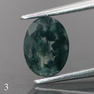 Moss agate | green color, oval-cut, 8x6mm, 1.1ct - choose yours