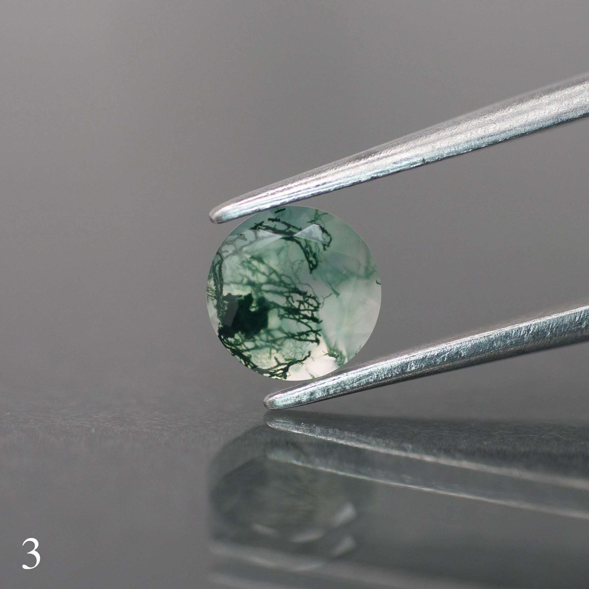 Moss agate | green color, round-cut, 6mm, 0.7ct - choose yours