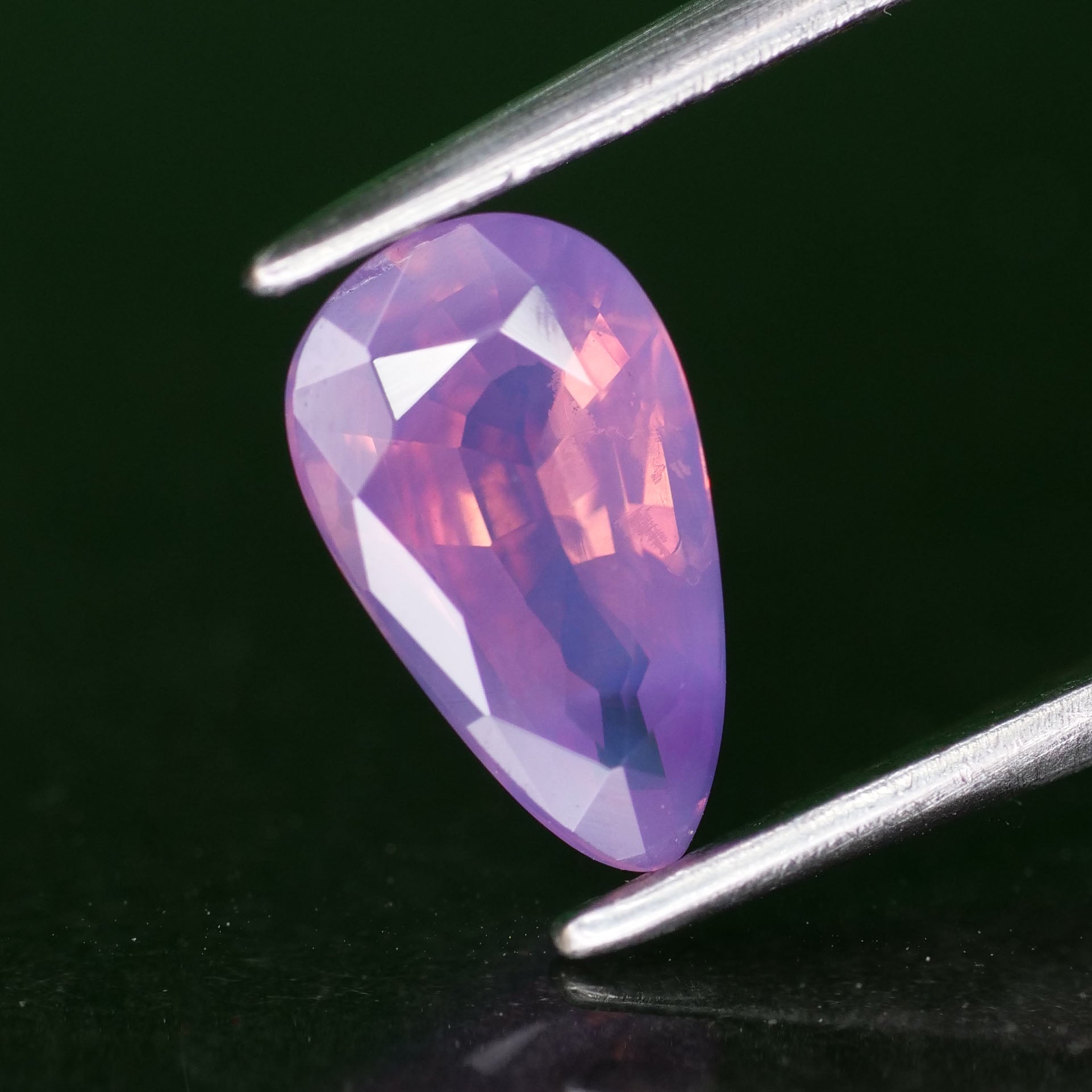 Sapphire opalescent | natural, mermaid pinkish purple, pear cut *8x4.5mm, VS 0.87ct - Eden Garden Jewelry™