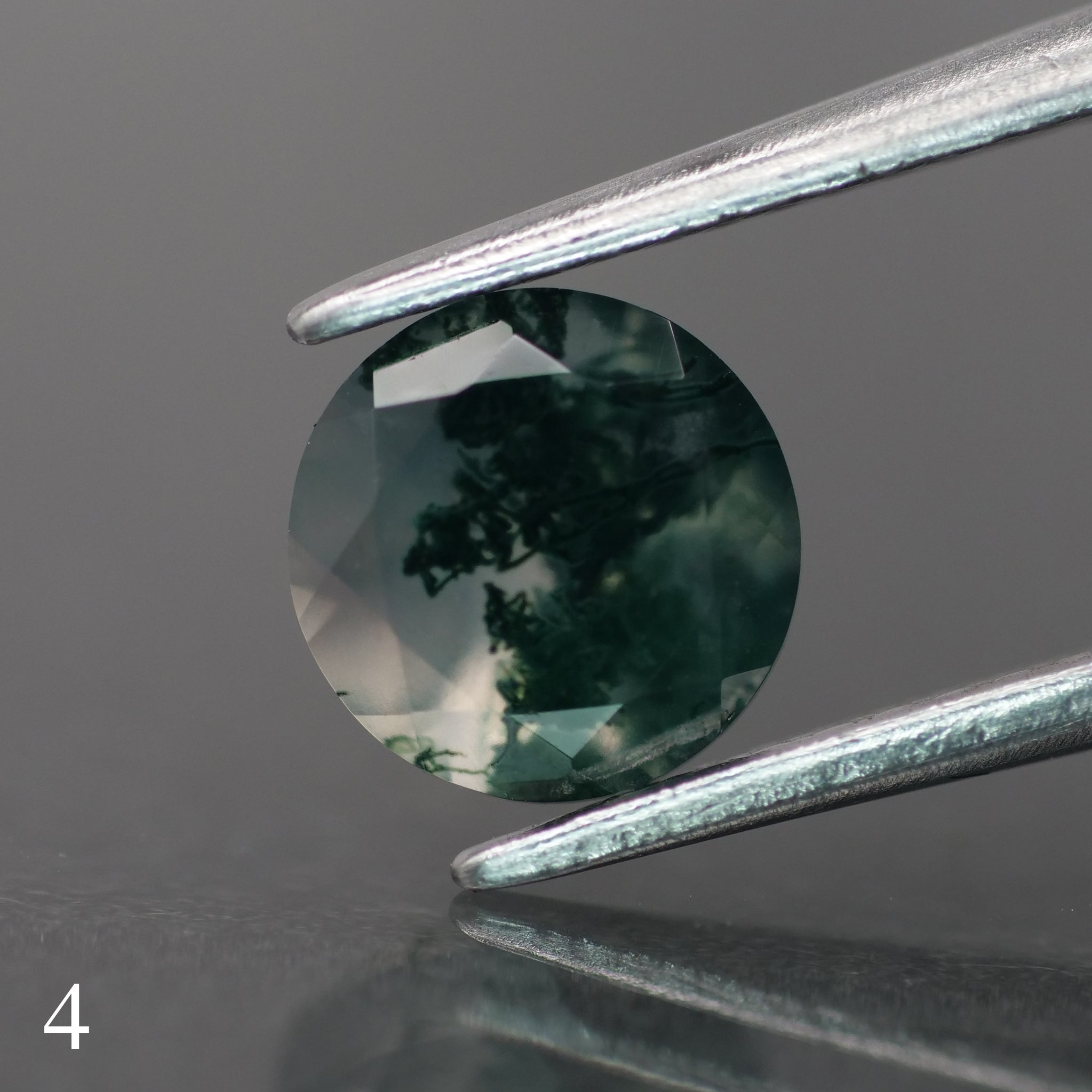 Moss agate | green color, round-cut, 6.5mm, 1ct - choose yours