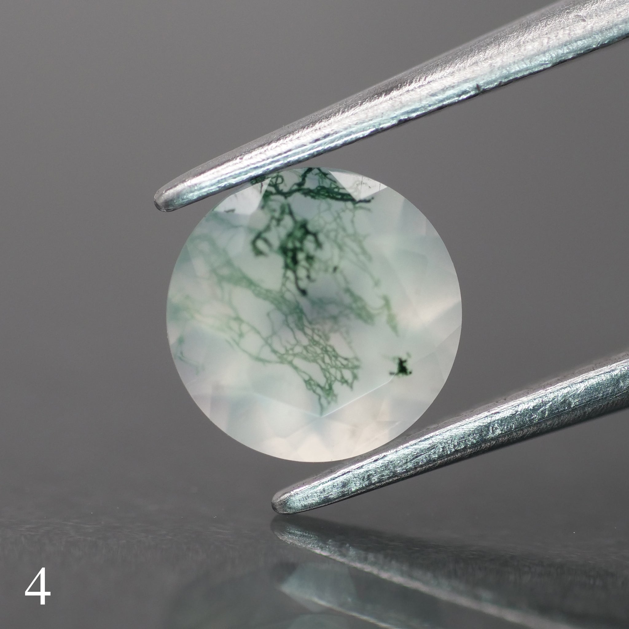 Moss agate | light green color, round-cut, 6.5mm, 1ct - choose yours