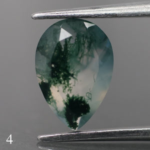 Moss agate | green color, pear-cut, 10x7mm, 1.6ct - choose yours