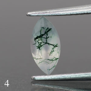 Moss agate | light green color, marquise-cut, 8x4mm, 0.6ct - choose yours