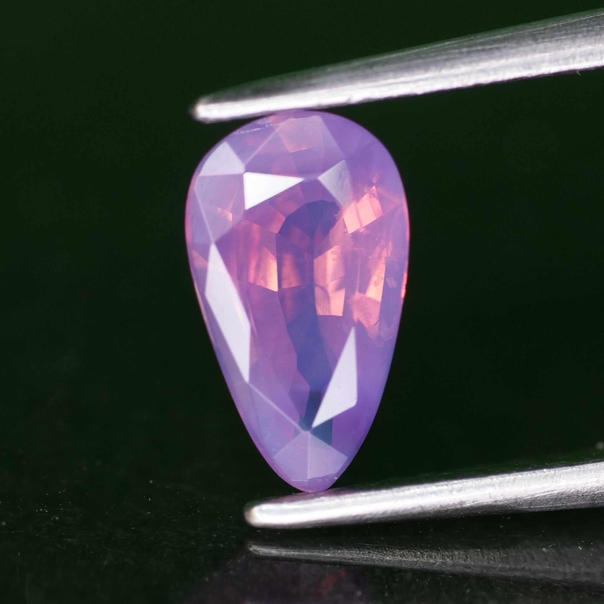 Sapphire opalescent | natural, mermaid pinkish purple, pear cut *8x4.5mm, VS 0.87ct - Eden Garden Jewelry™