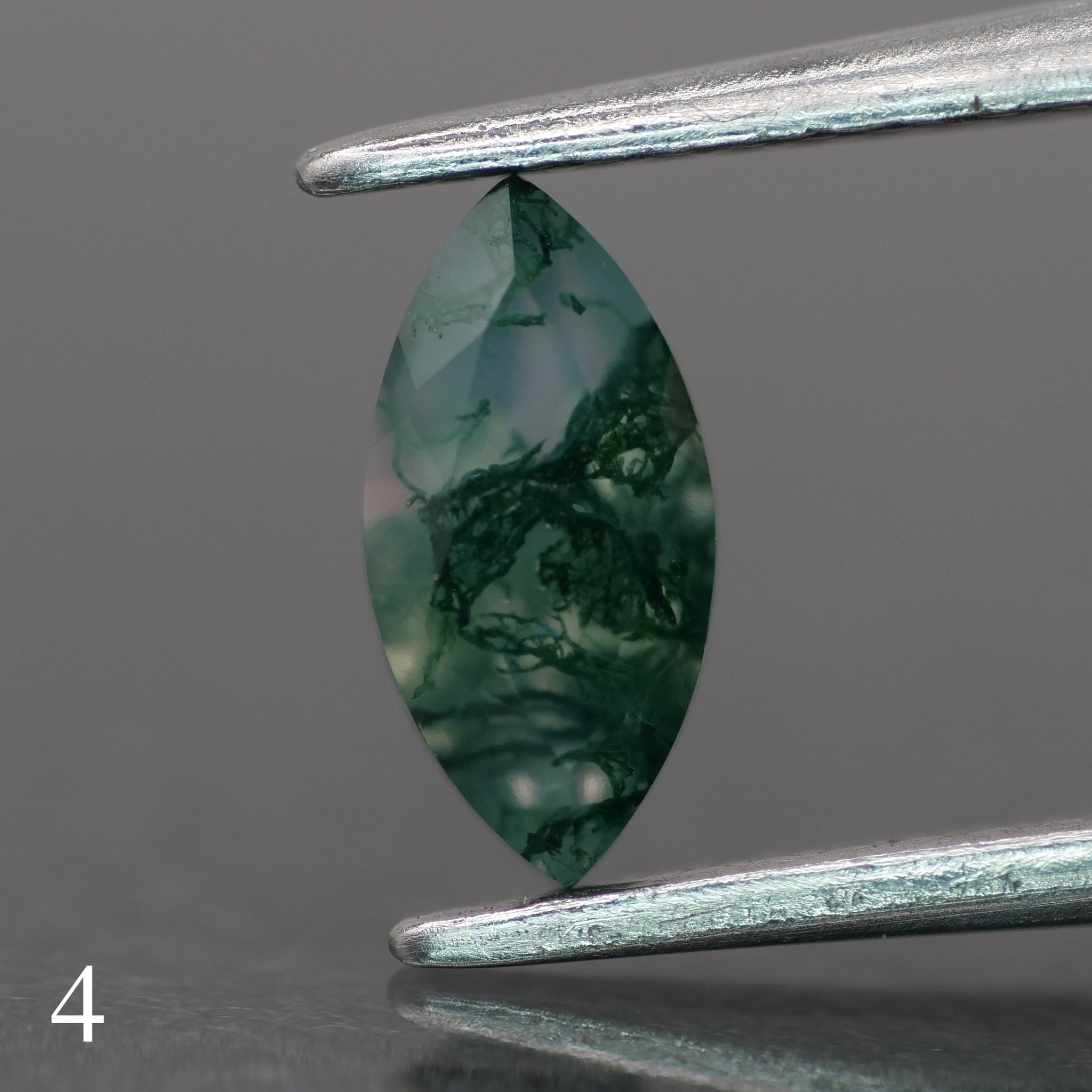 Moss agate | green color, marquise-cut, 8x4mm, 0.6ct - choose yours