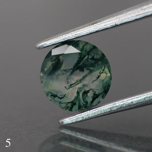 Moss agate | green color, round-cut, 6.5mm, 1ct - choose yours