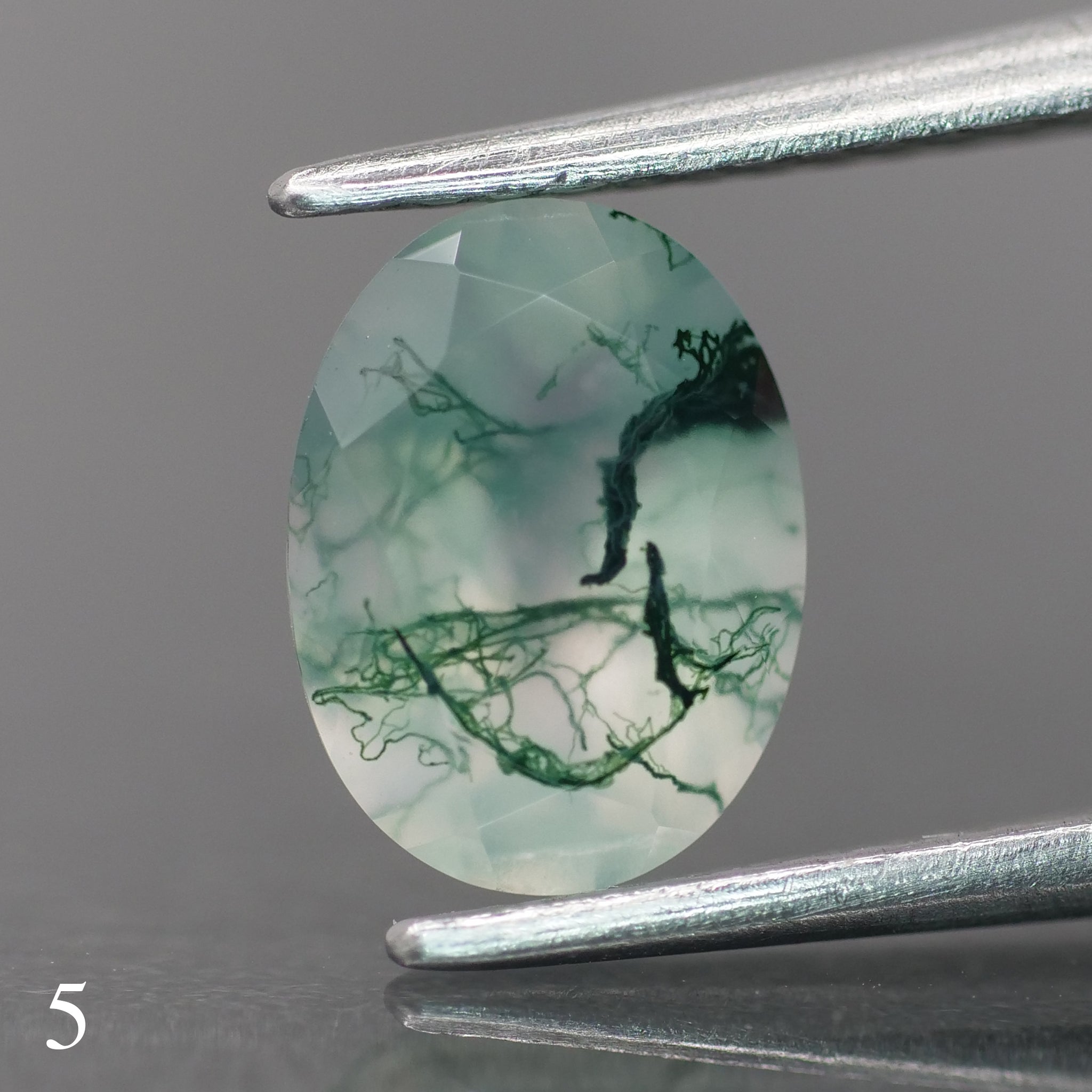 Moss agate | light green color, oval-cut, 8x6mm, 1.1ct - choose yours