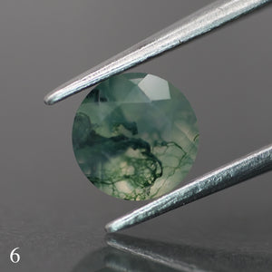 Moss agate | green color, round-cut, 6.5mm, 1ct - choose yours