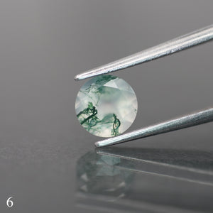 Moss agate | light green color, round-cut, 6mm, 0.7ct - choose yours