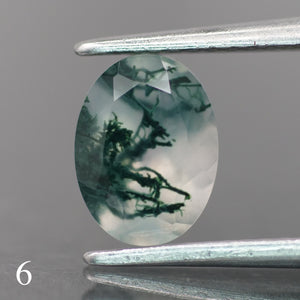 Moss agate | green color, oval-cut, 8x6mm, 1.1ct - choose yours