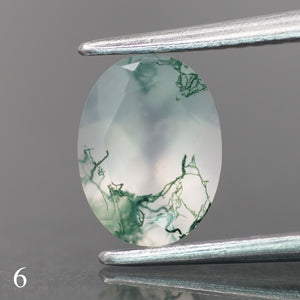 Moss agate | light green color, oval-cut, 8x6mm, 1.1ct - choose yours