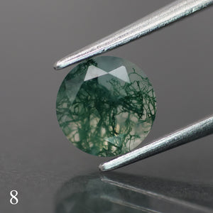 Moss agate | green color, round-cut, 6.5mm, 1ct - choose yours