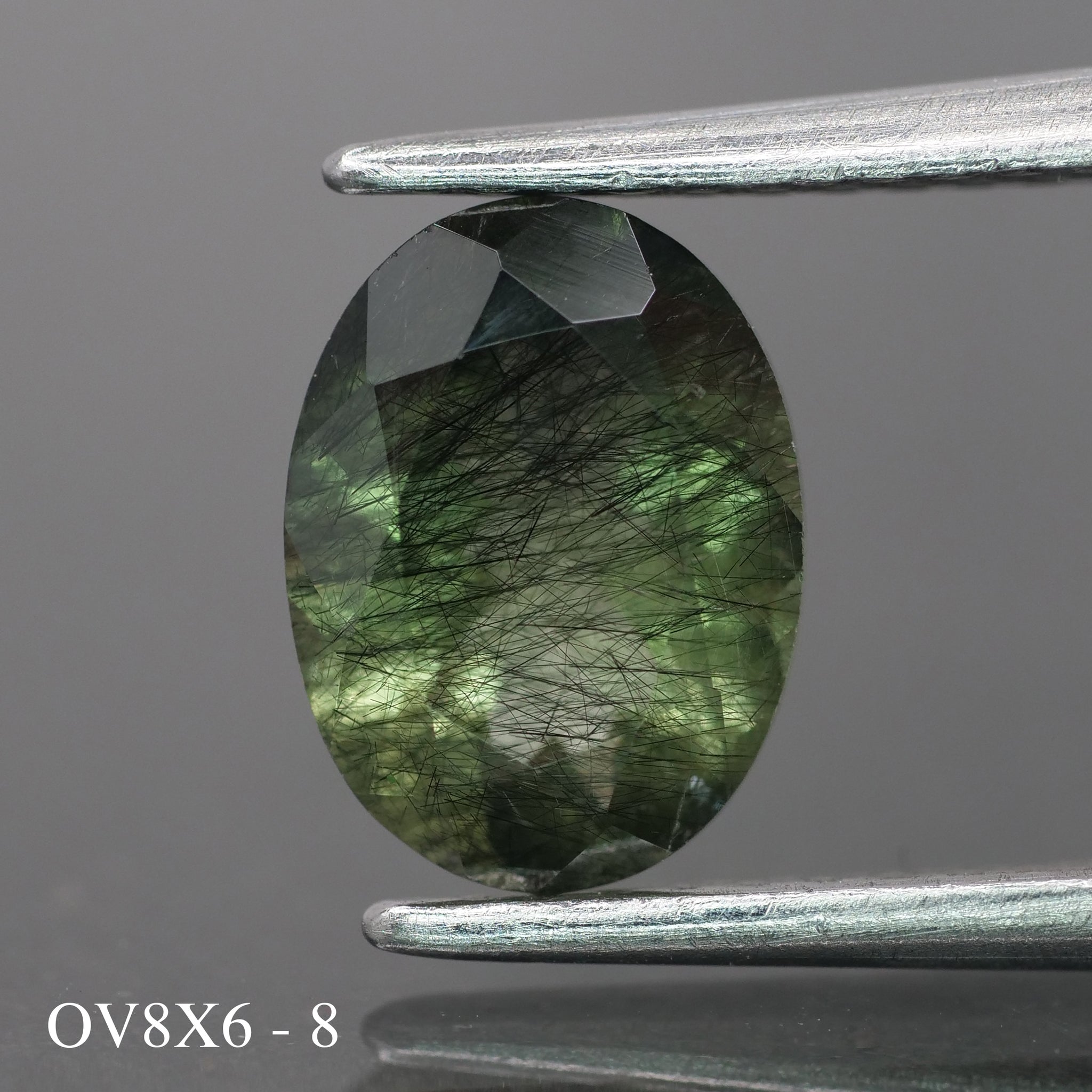 Rutile Peridot | natural, green color, oval-cut, 8x6mm, 1.2 ct - choose yours