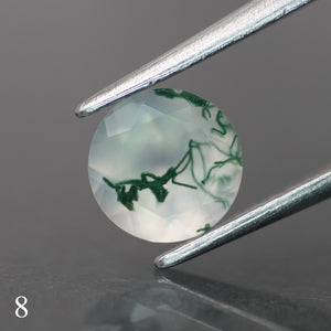 Moss agate | light green color, round-cut, 6.5mm, 1ct - choose yours