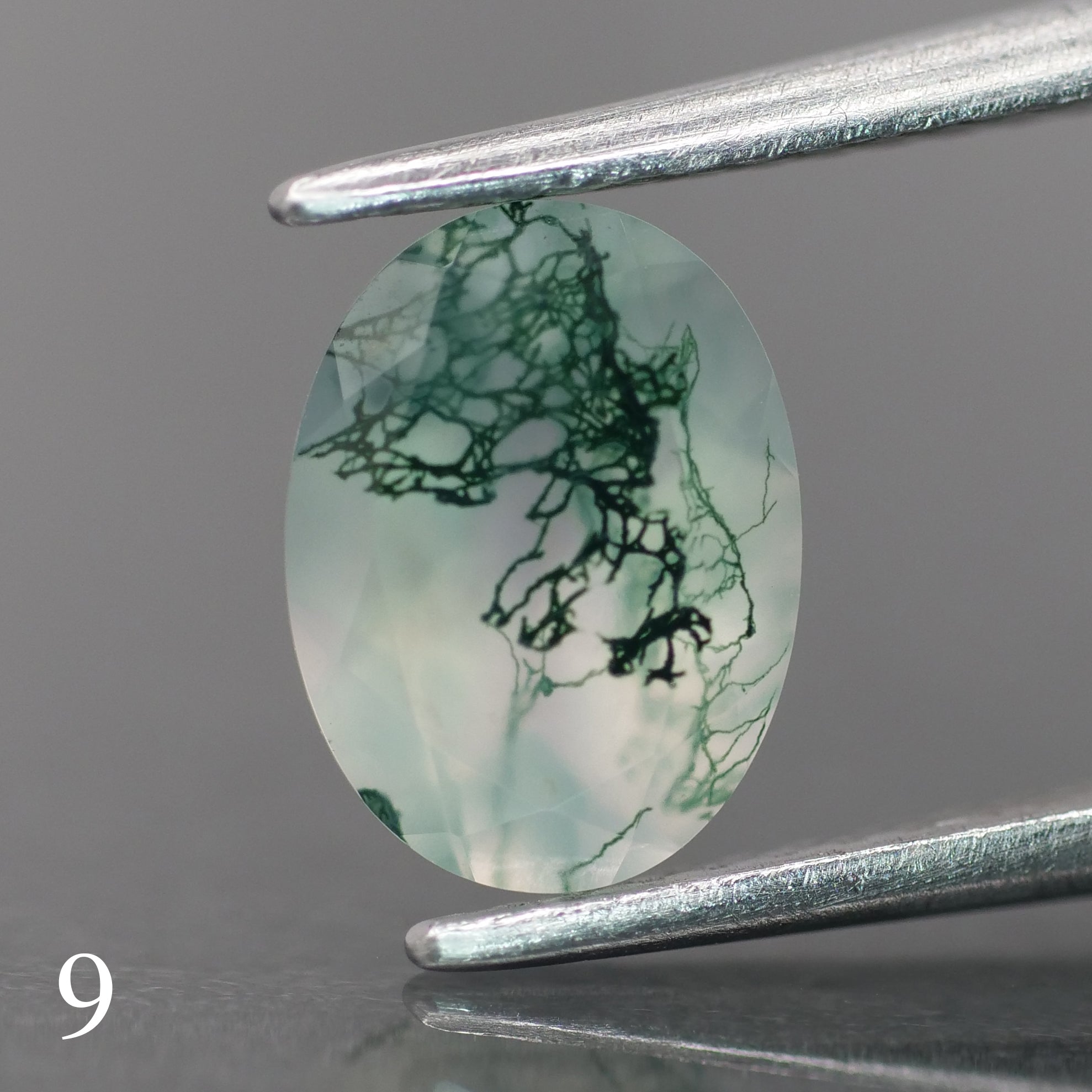 Moss agate | light green color, oval-cut, 8x6mm, 1.1ct - choose yours