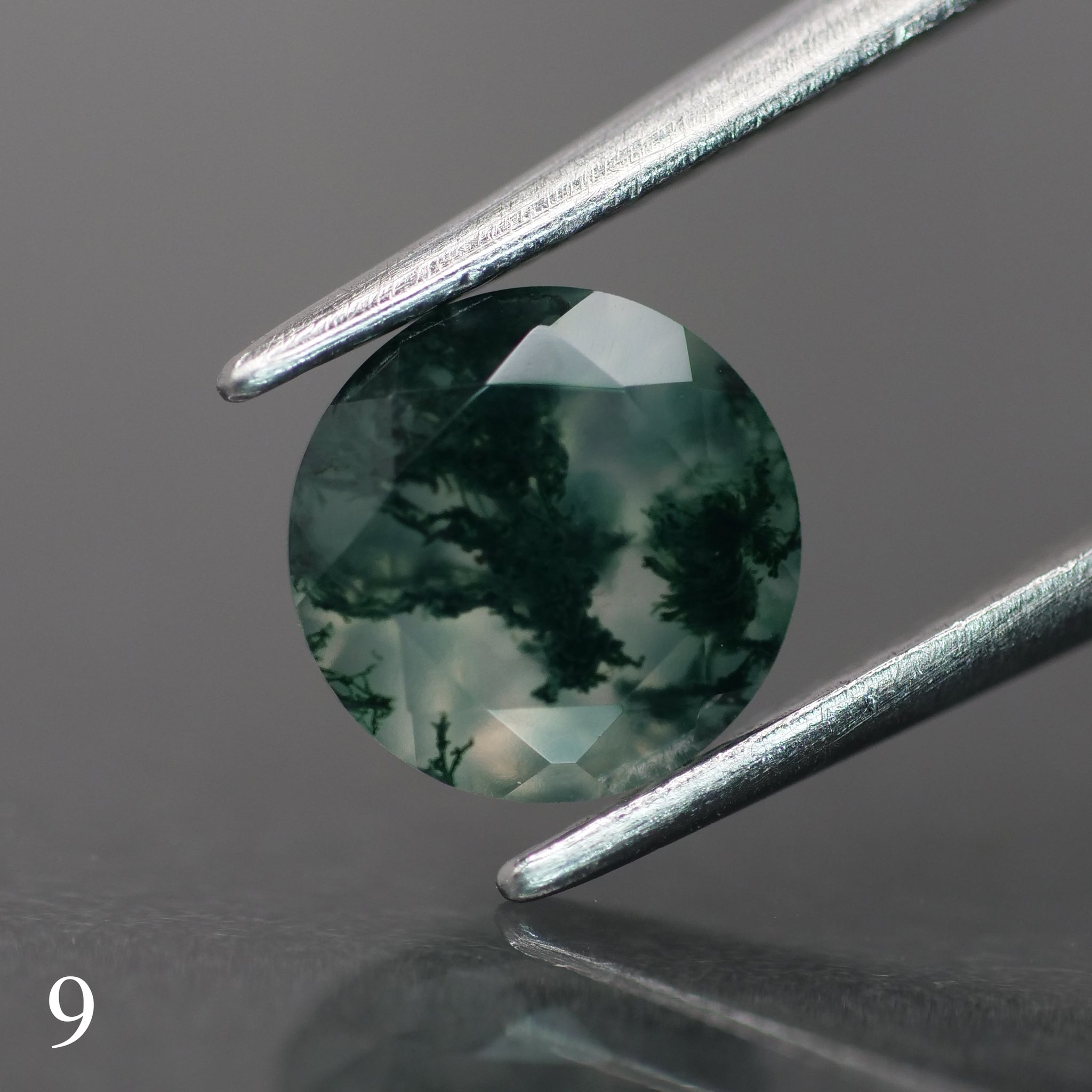 Moss agate | green color, round-cut, 6.5mm, 1ct - choose yours