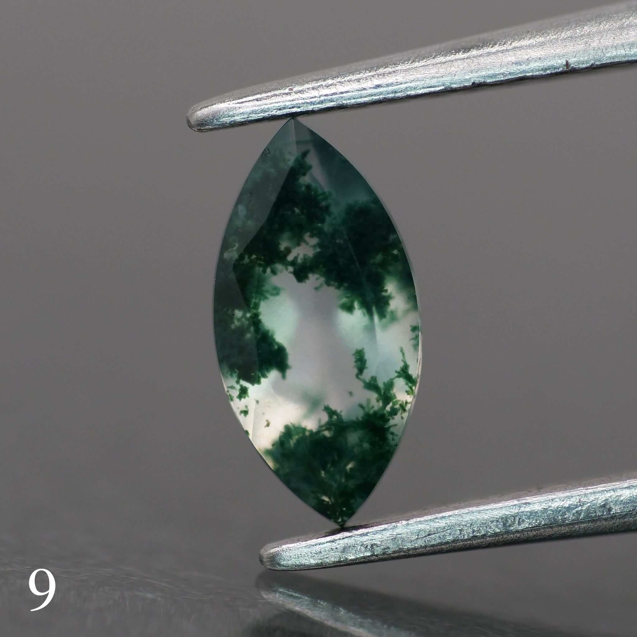 Moss agate | green color, marquise-cut, 8x4mm, 0.6ct - choose yours