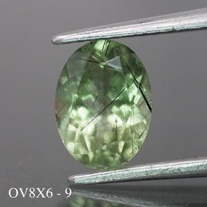 Rutile Peridot | natural, green color, oval-cut, 8x6mm, 1.2 ct - choose yours