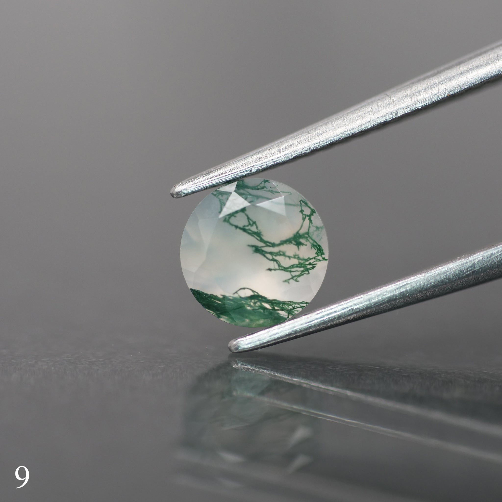 Moss agate | light green color, round-cut, 6mm, 0.7ct - choose yours