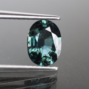 Sapphire | natural, teal (bluish green), oval cut 8x6 mm, 1.68 ct, Thailand - Eden Garden Jewelry™