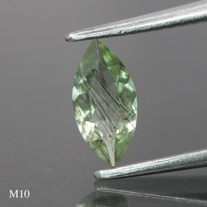 Rutile Peridot | natural, green color, marquise-cut, 8x4mm, 0.5 ct - choose yours