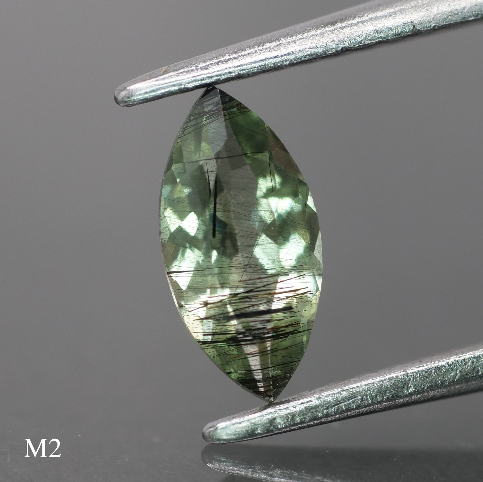 Rutile Peridot | natural, green color, marquise-cut, 8x4mm, 0.5 ct - choose yours