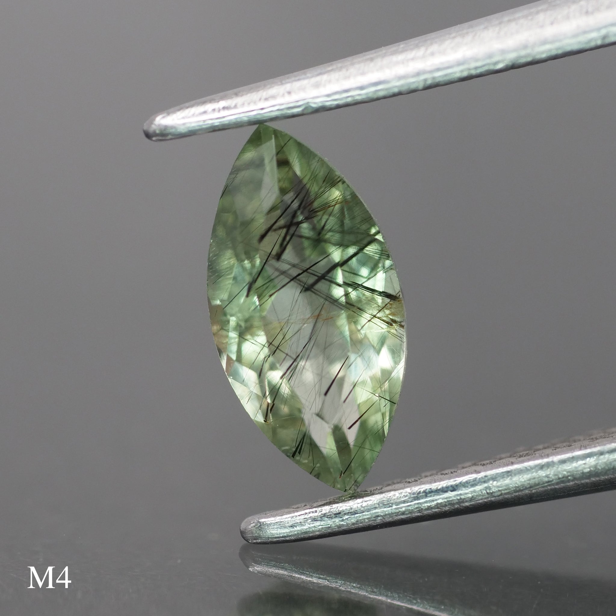 Rutile Peridot | natural, green color, marquise-cut, 8x4mm, 0.5 ct - choose yours