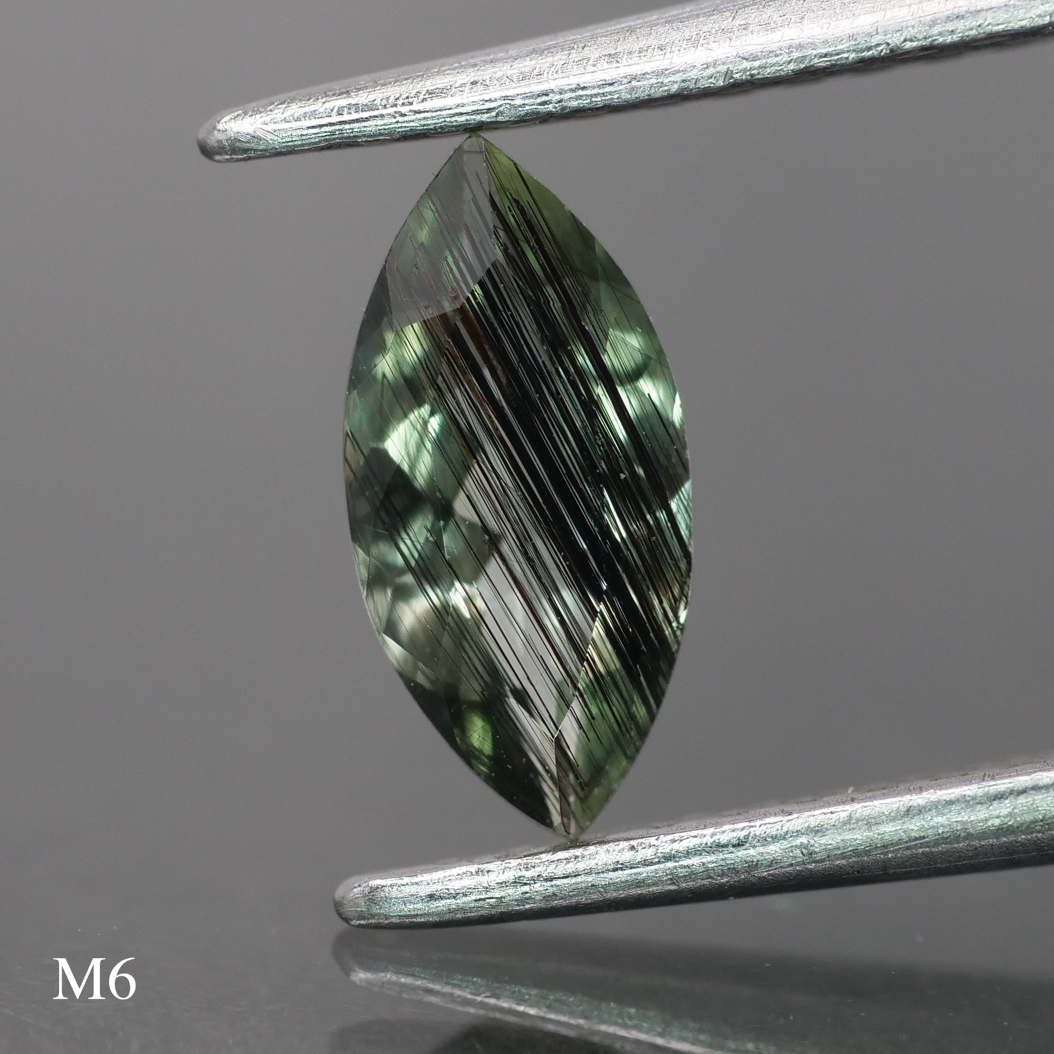 Rutile Peridot | natural, green color, marquise-cut, 8x4mm, 0.5 ct - choose yours