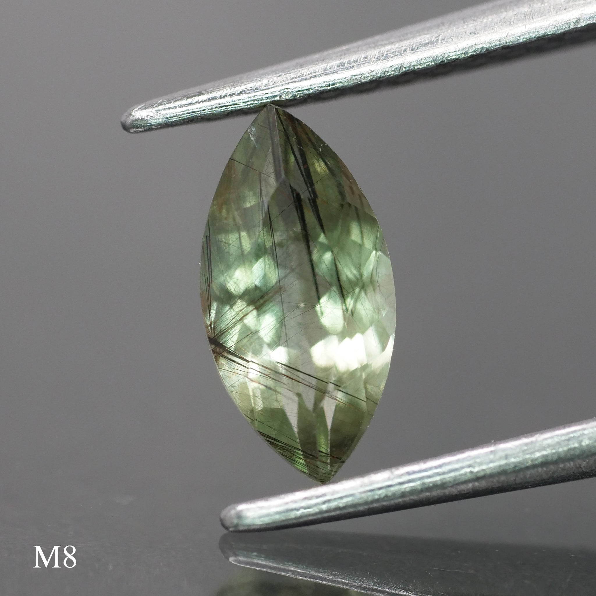 Rutile Peridot | natural, green color, marquise-cut, 8x4mm, 0.5 ct - choose yours