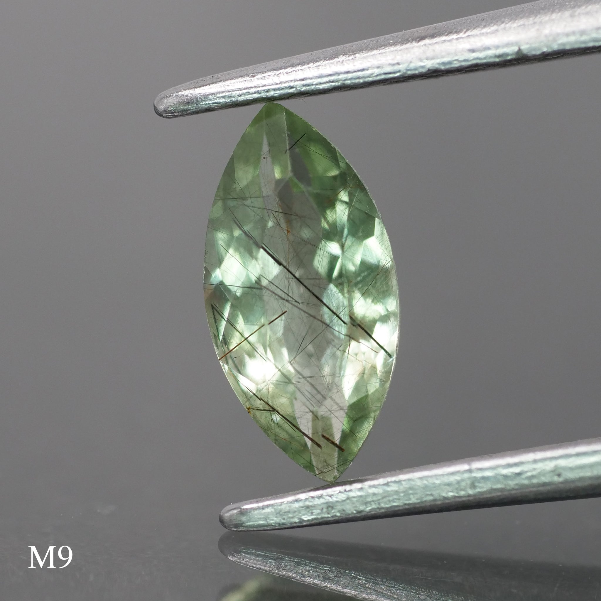 Rutile Peridot | natural, green color, marquise-cut, 8x4mm, 0.5 ct - choose yours