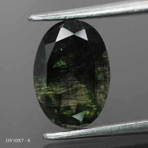 Rutile Peridot | natural, green color, oval-cut, 10x7mm, 2 ct - choose yours