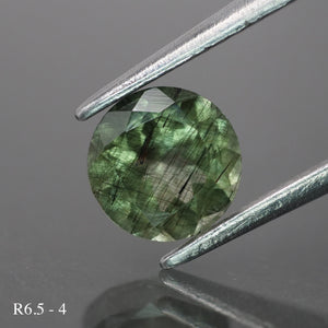 Rutile Peridot | natural, green color, round-cut, 6.5mm, *0.9 ct - choose yours