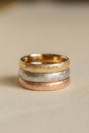 READY TO SHIP: Yellow Gold 4mm Wide Band: Matte Finish Ice Wedding Rings, AVAILABLE RING SIZES - 9US - Eden Garden Jewelry™