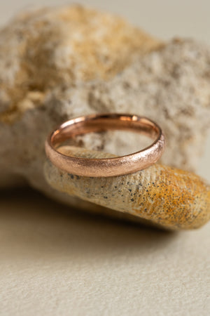 READY TO SHIP: Rose Gold 4mm Wide Band: Matte Finish Ice Wedding Rings, AVAILABLE RING SIZES - 9US - Eden Garden Jewelry™