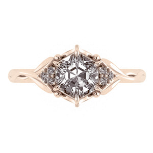 Roma | engagement ring setting with hexagon cut gemstone 6 mm - Eden Garden Jewelry™